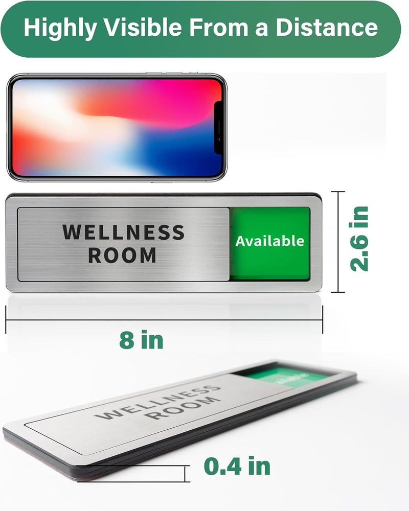 Abudada Mother's Room Door Signs, Do Not Disturb,Breastfeeding Door Sign, In Use/Available Slider Sign for Lactation Room, Privacy Vacant Occupied Nursing Signs，Brushed Silver - Image 3